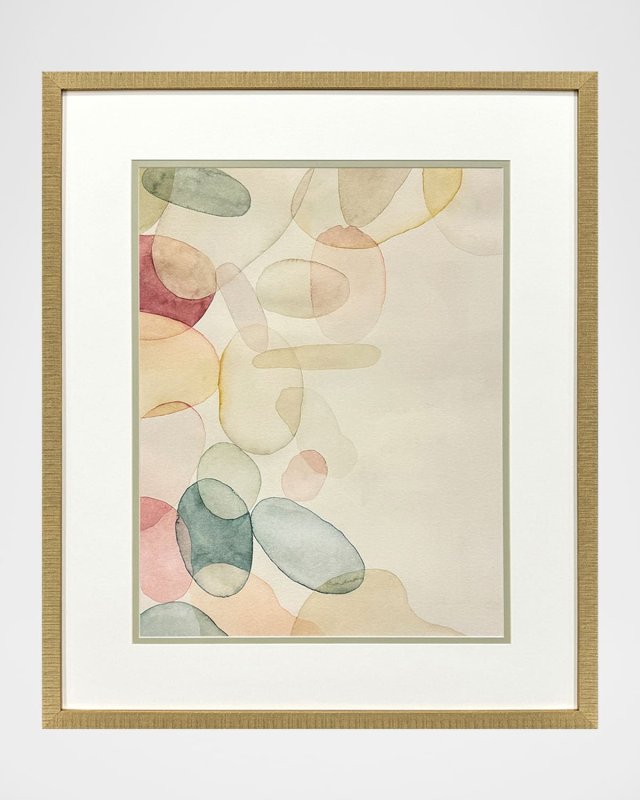 "Pastel River Rock I" Framed Giclee by Grace Popp